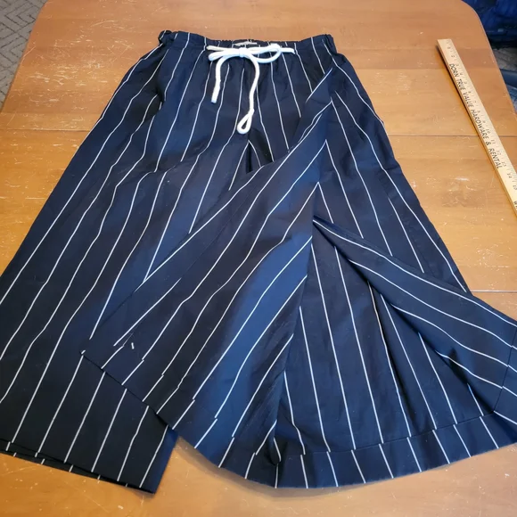 Vince Skinny Stripe Slit Culotte Wide Leg Palazzo Pants Size S - Picture 9 of 16